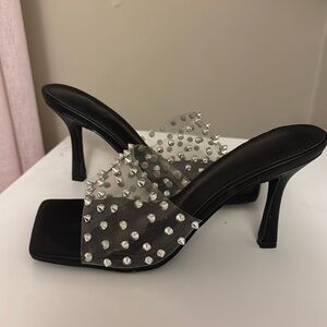 Black studded heels